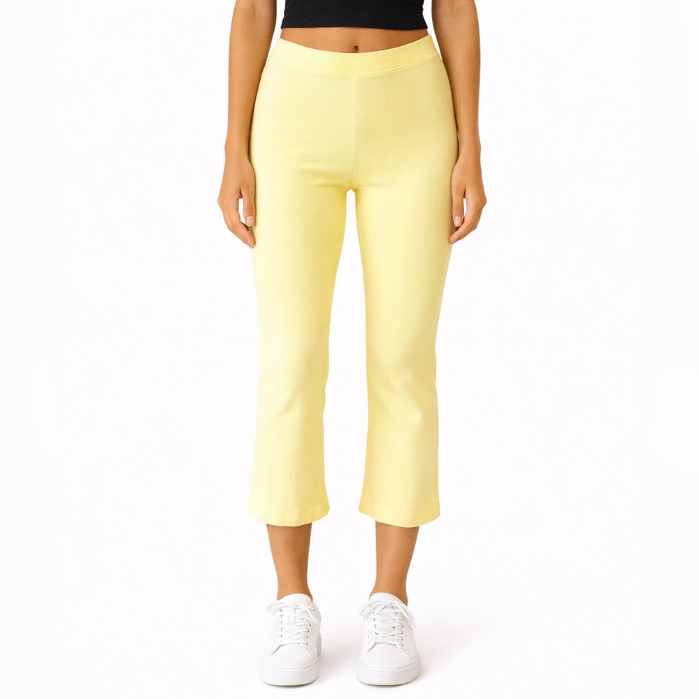 The Wrights Yellow Crop Stretch Pant